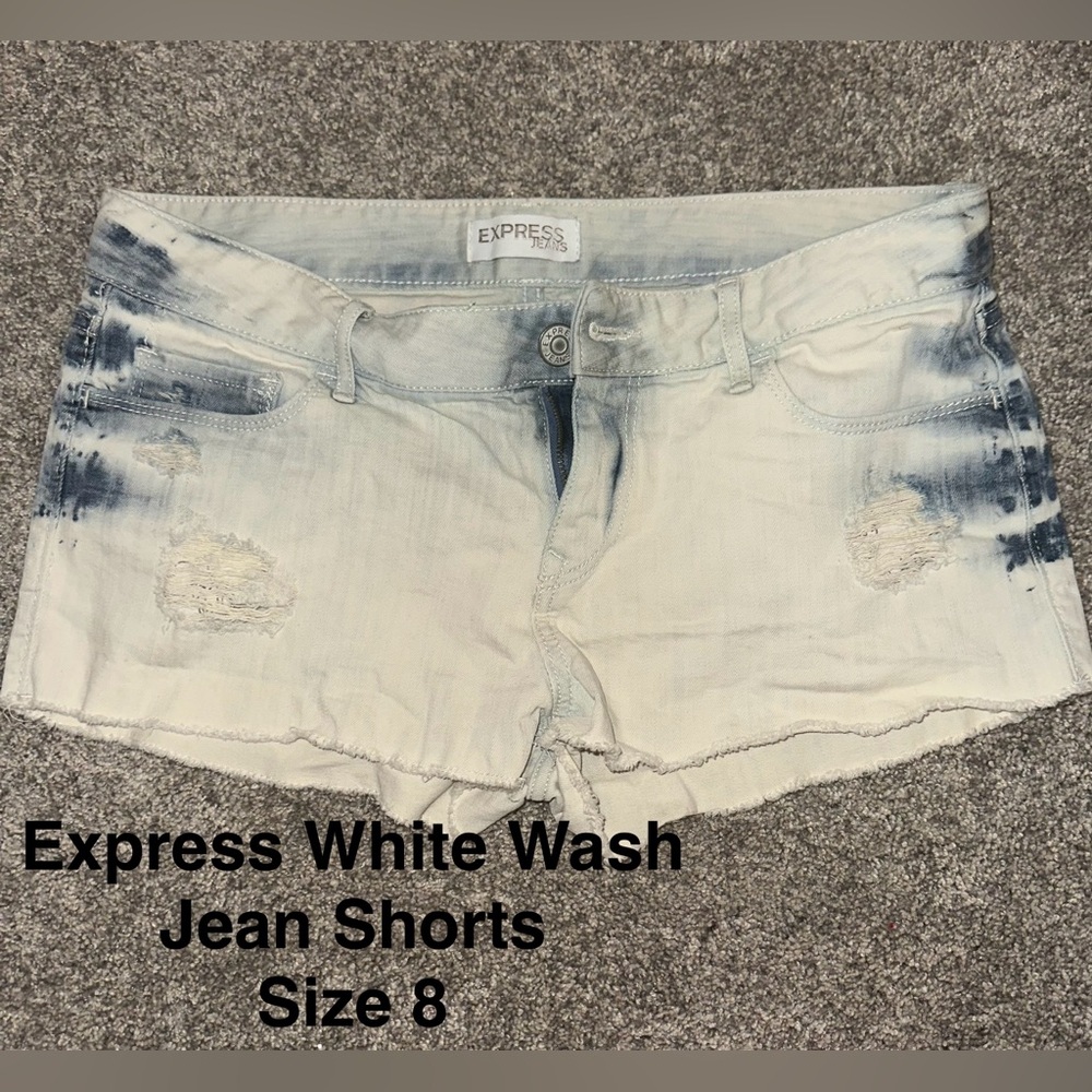 Express White Wash Jean Shorts